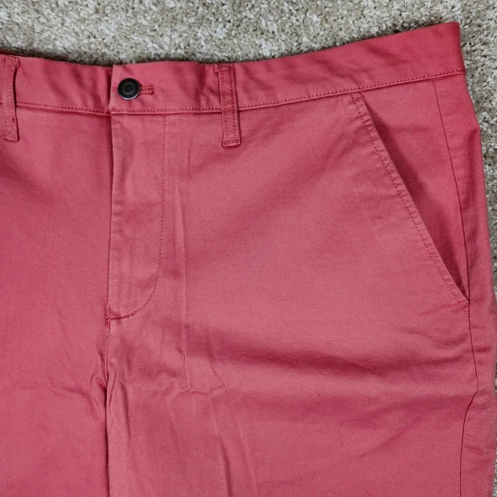 Member's Mark Flat Front Twill Short‎ Salmon Pink Cotton Stretch Casual Size 40